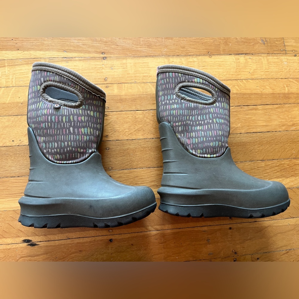 BOGS Neo-classic insulated rain snow boot mid 26 10 kids twinkle pink khaki blue